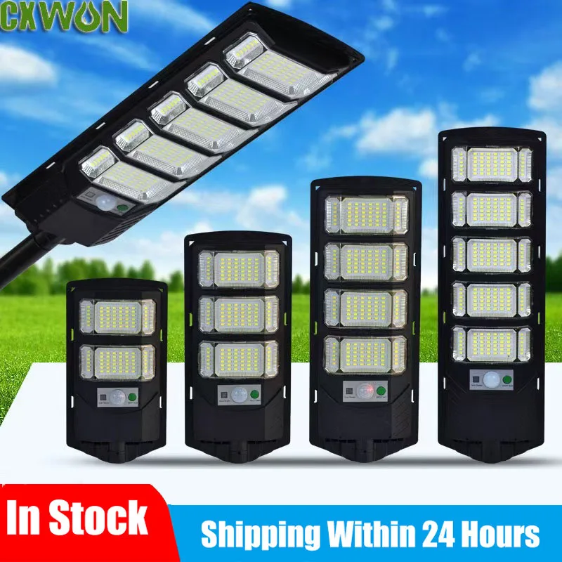 Outdoor Solar Powered LED Street Light with Motion Sensor Waterproof Garden Lighting Lamp Sun Charge Solar Spotlighting
