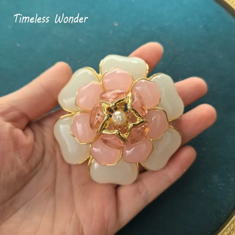 Timeless Wonder Fancy Geo Resin Floral Brooch Pins for Women Designer Jewelry Runway Top Punk Luxury Trendy Cute Rare 6524