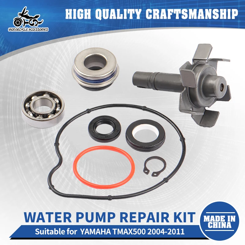 

SJ Motorcycle Accessories Water Pump Repair Kit For Yamaha TMAX500 2004 - 2011 ​Impeller Shaft Ball Bearing Seal Kit