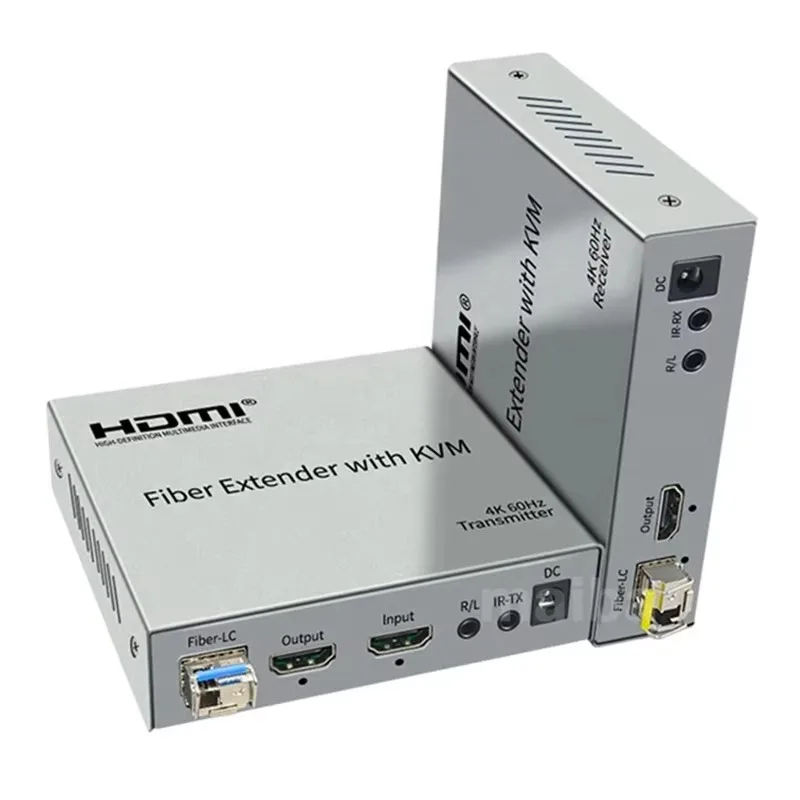 

Xput HD Video RJ45 HDMI IR KVM Fiber Extender Over Fiber IP RS232 4K 60Hz 1080P Fiber Optic Video HDMI Extender 20KM With KVM