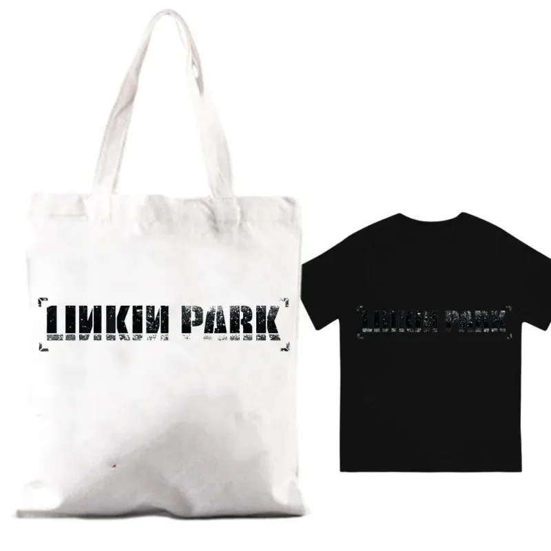 P-Park-Band-L-Linkins  Women Shoulder Bags Couple Combination Clothes Short Sleeve Collar Fashion T shirt  Man Cotton