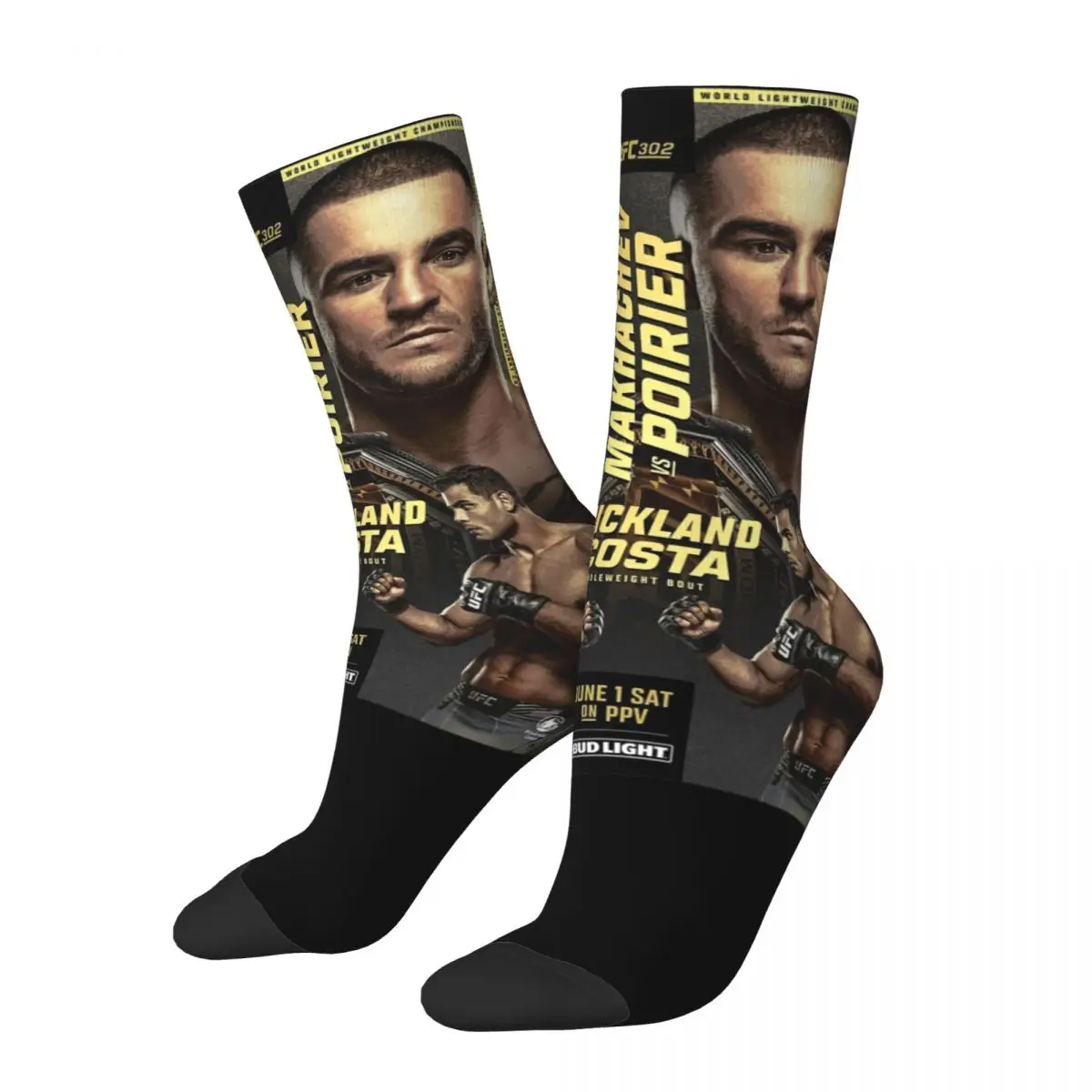 Cozy Unisex Socks Makhachev Vs Poirier Accessories Comfortable Fighter Boxing Sport Socks Spring Autumn Winter