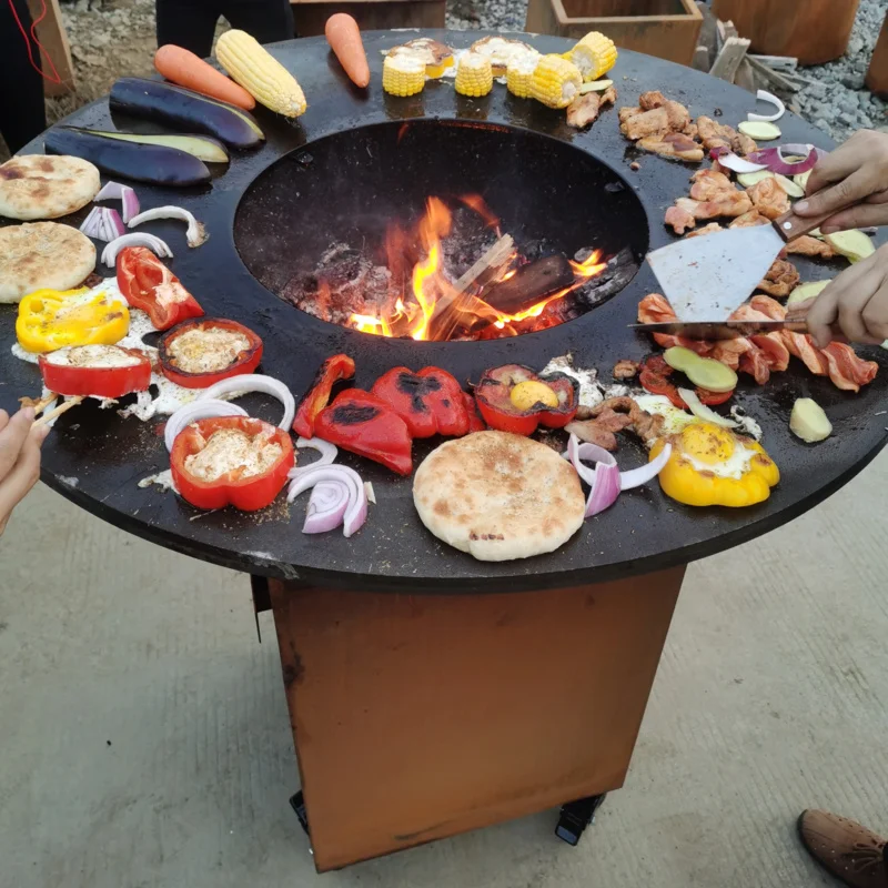 

Portable Corten Steel Barbecue Grilling Rusting BBQ