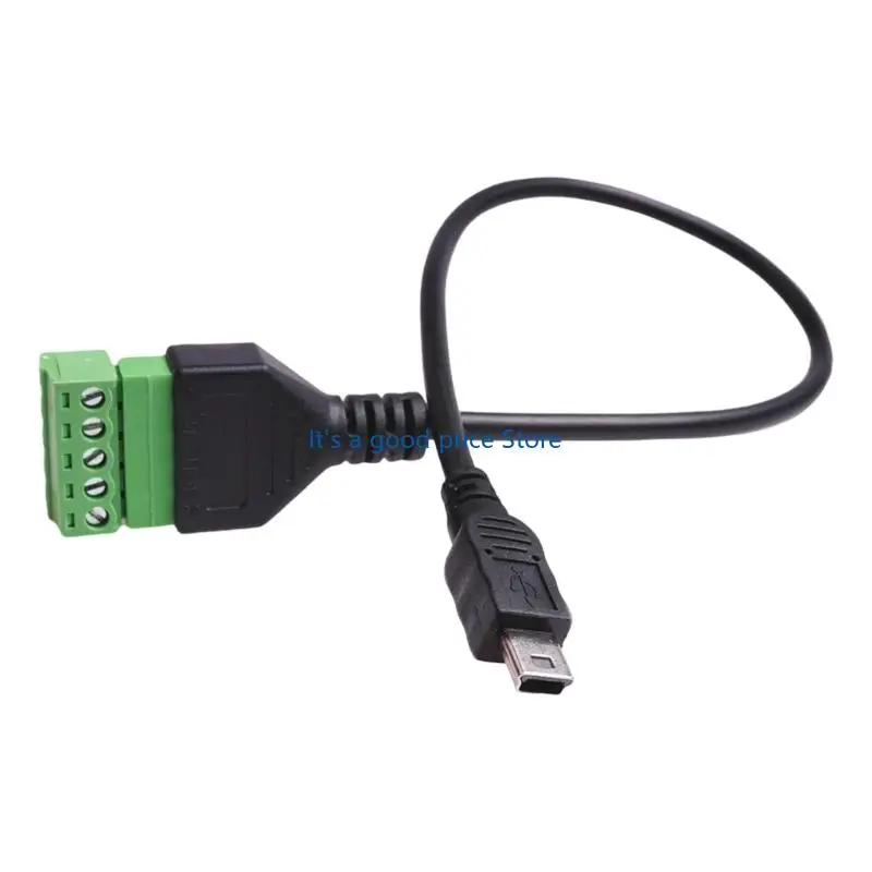Mini USB 5Pin To 5Pin Screw Terminal Adapter Cable Durability ABS Metal Construction For Stable Transmission