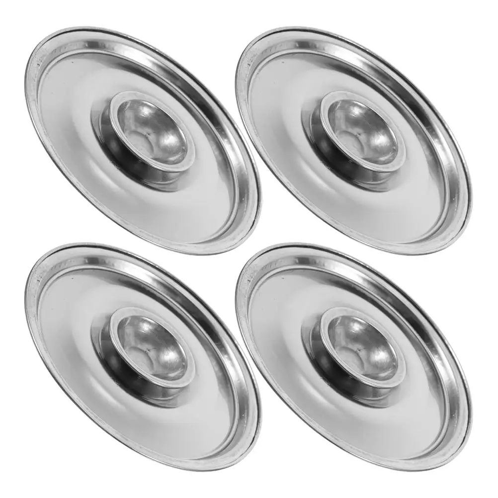 

4 Pcs Steel Bowl Lid 10cm Universal Cooking Pot Replacement Lid Kitchen Covers for Seasoning Pot Small Pan Jars Replacement