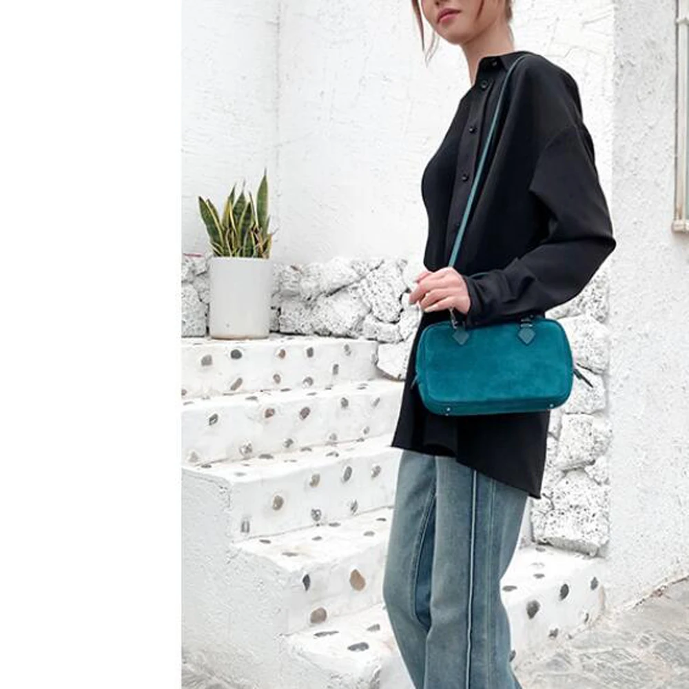 حقائب جلدية من جلد الغزال الطبيعي حزام طويل امرأة فاخرة مصمم رفرف حقيبة تحت الإبط حقيبة يد صغيرة حقيبة الكتف مخلب محفظة الحفلات