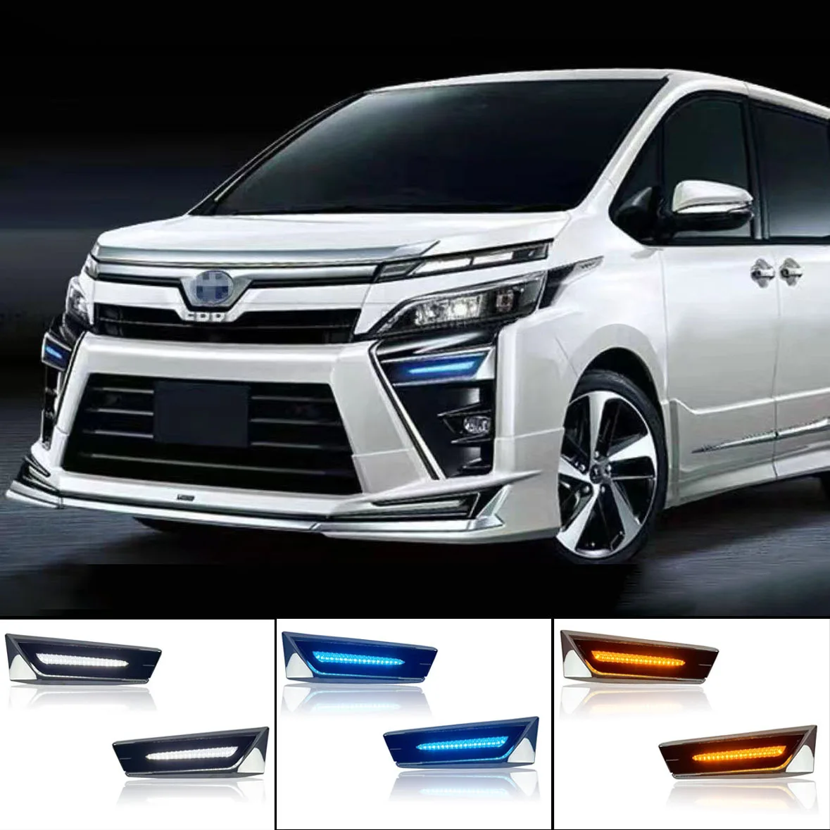 

13 автомобильных аксессуаров для Toyota ALPHARD voxy 80 серий светодиодные DRL дневные ходовые огни передние противотуманные фары лампы