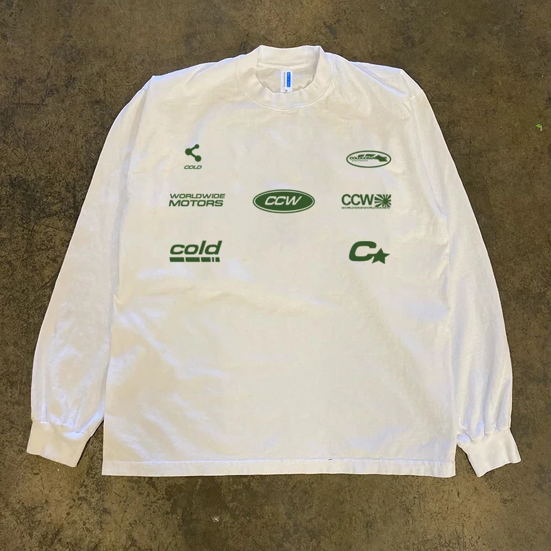 

Heavyweight 300g Pure Cotton Long Sleeve T-Shirt Versatile Small Design Trendy Oversize Clothing Accessory Handkerchief