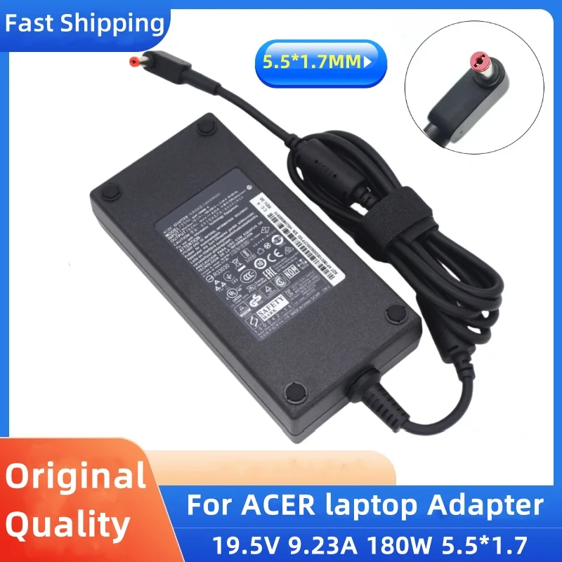 

19.5V 9.23A 180W Adapter Gaming Laptop Ac Charger For Acer Predator Helios 300 G3-571-73H3 G3-572-763V PC Nitro 5 Power Supply
