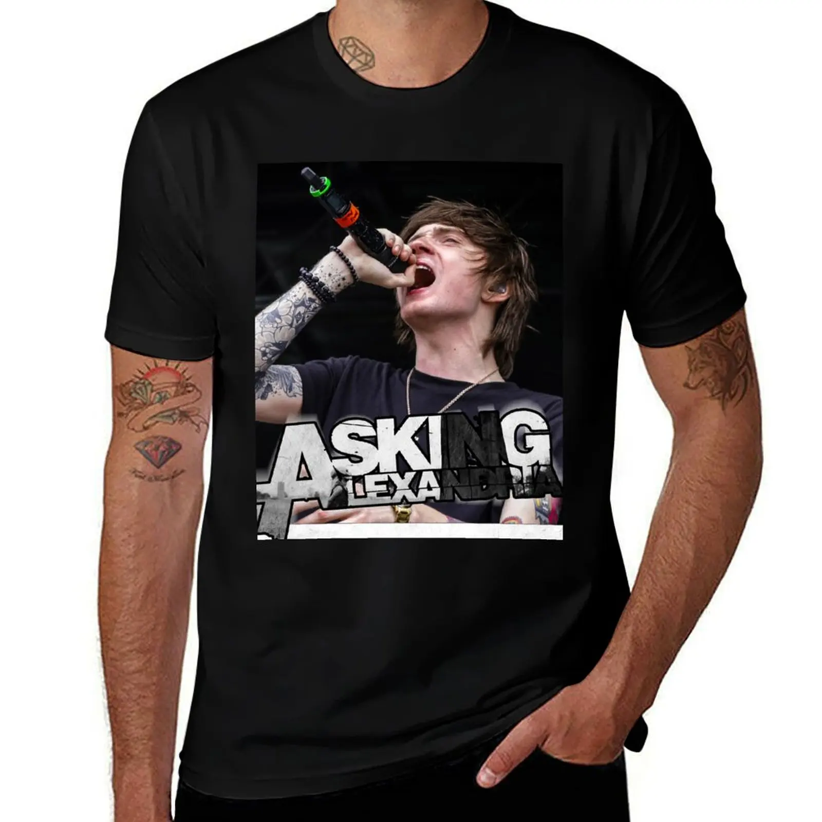 Футболка Asking Alexandria - The Black - Denis Stoff, модная повседневная футболка с короткими рукавами