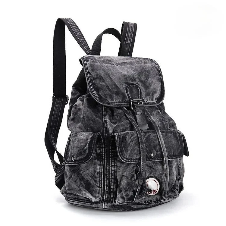 Fashion Casual Denim Women Backpack Large Capacity Jean Bag Teenage Girls School Shoulder Bag Female Backpack