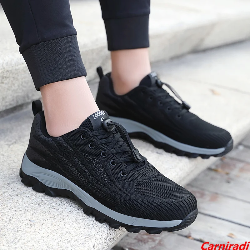 

Unisex Flying Weave Camping Hiking Shoes Women High Quality Outdoor Casual Trekking Sneakers Men Fitness Non-slip Walking Shoes