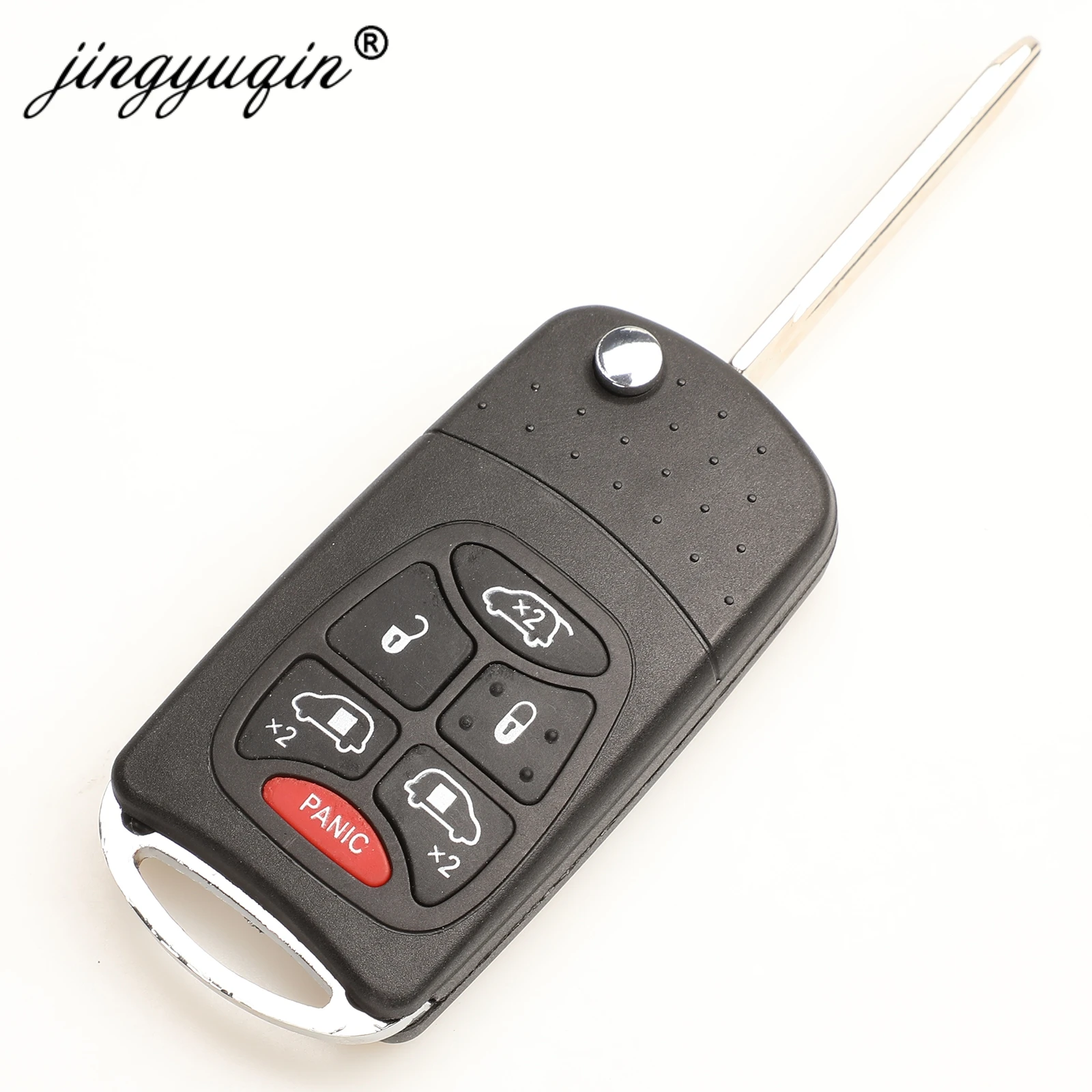 jingyuqin 2/3/4/5/6 BTN Flip Remote Key Case Shell For Chrysler Aspen 300 Dodge Jeep Commander Grand Cherokee Fob Car Key Cover