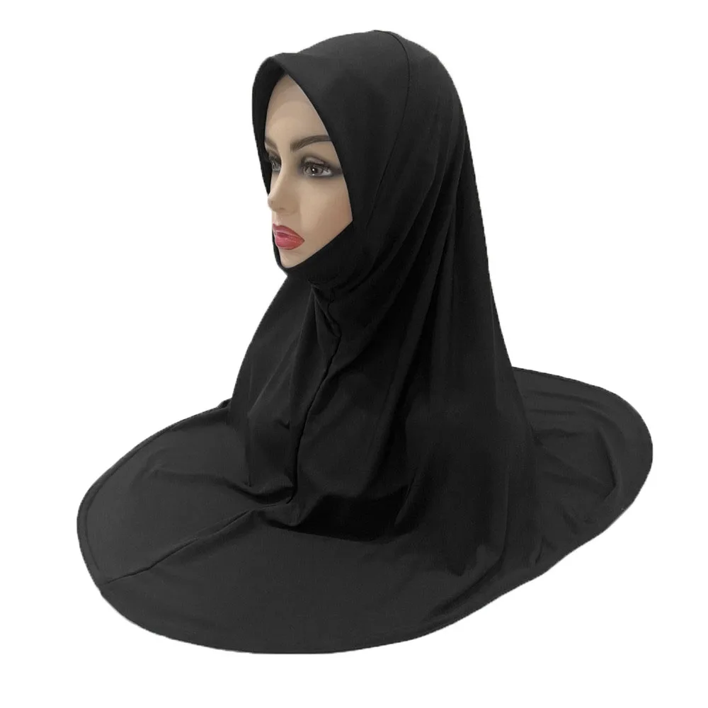 Ramadan Khimar Hijab Muslim Women Long Scarf Overhead Hijabs Islamic Prayer Clothes Arab Full Cover Shawl Wraps Cap Middle East