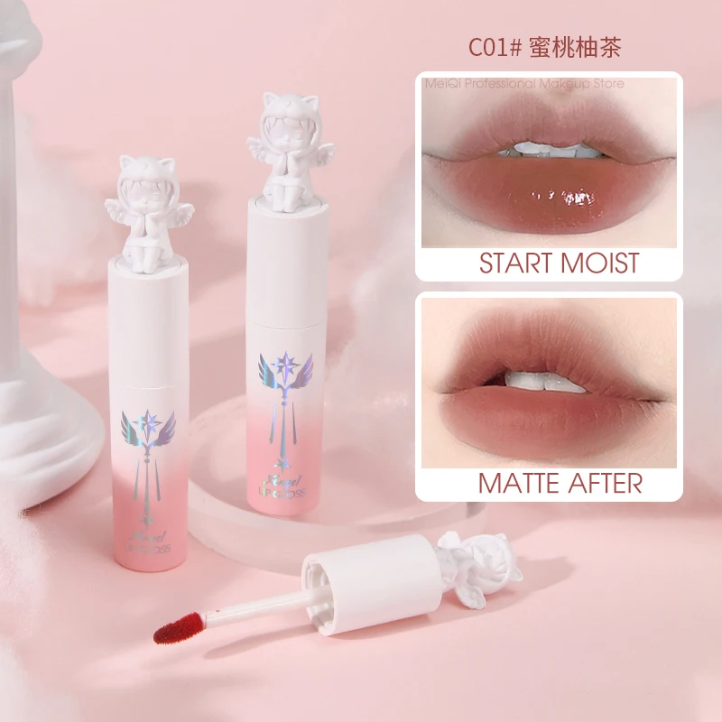 Soft Mist Matte Lip Gloss Moisturizing Long-lasting Velvet Smooth Lip Glaze Sexy Red Lip Tint Makeup Lip Matte Lipstick Cosmetic