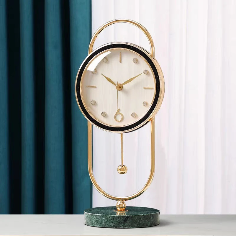Desktop clock ornament living room home fashion modern simple TV cabinet clock silent quartz