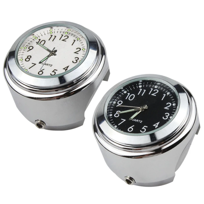 

094D Black White Color Clock Timetable Clock Compatible For 22-25mm Motorcycle Modification Motorbike Handlebar Watch