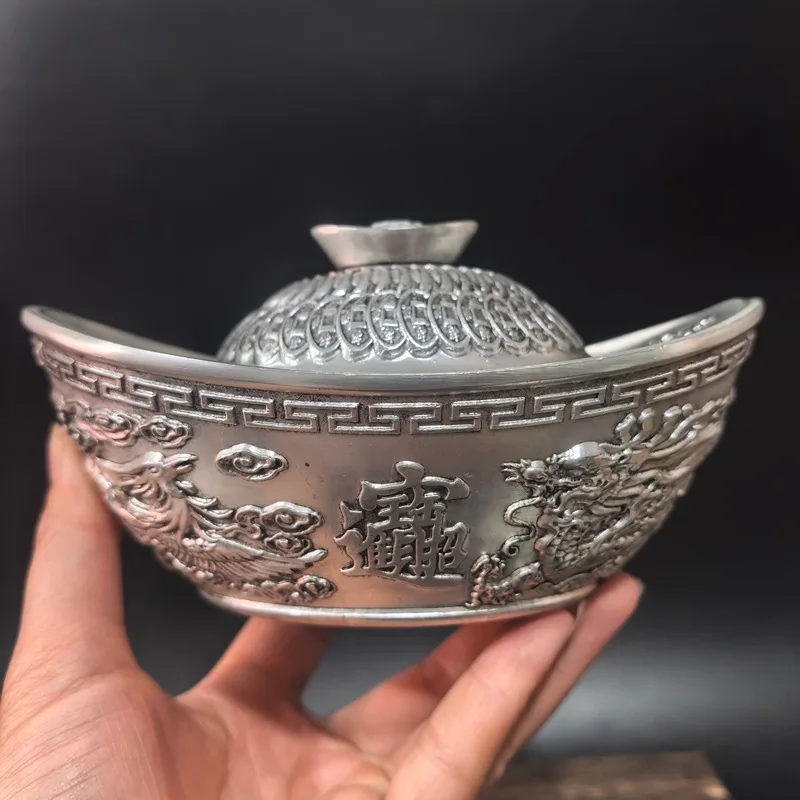 Antique-style , alloy gold ingot piggy bank, living room and shop decoration, opening gift ornament