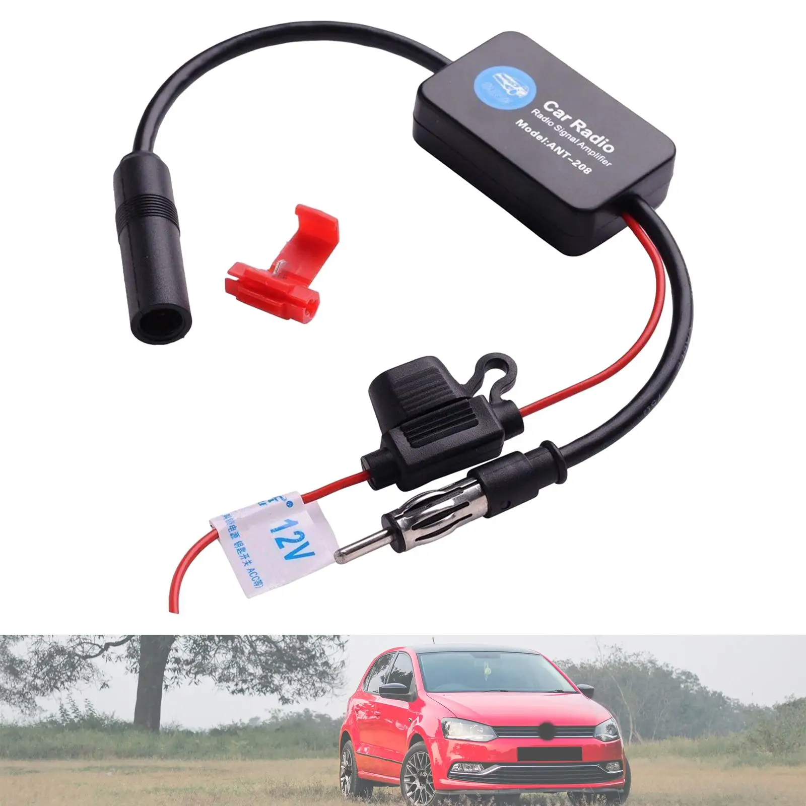 Fm Radio AM Antenna Amp Amplifier Portable Accessories 12V Practical Booster for Marine Vehicle SUV Automotive Boat