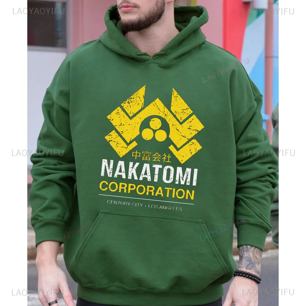 Nakatomi Corporation Men Sweatshirt Hoodie Gift for Die Hard Movie Fans Pullover O-neck Sweater Plaza in Century City Pullovers