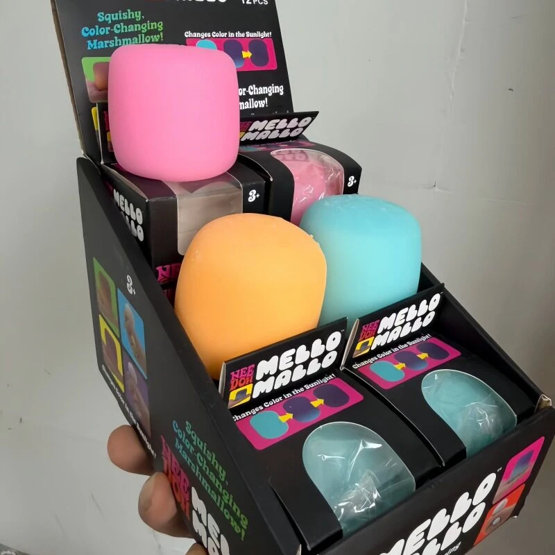 Juguete Antiestrés Needoh Mello Mallo Squishy, Reactivo a los Rayos UV, Cambia de Color con el Sol, Suave, No Tóxico, para Aliviar la Ansiedad