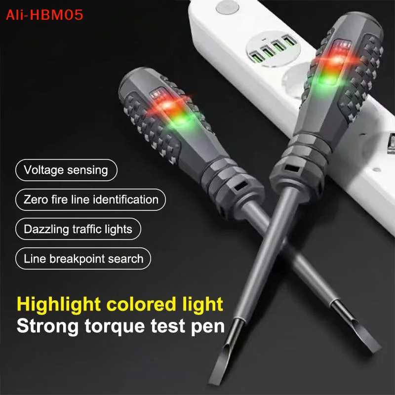 (HB05)Multi-function Electrician Screwdriver Household Intelligent Measuring Pen ABS Non-contact Induction Voltage Power Tester