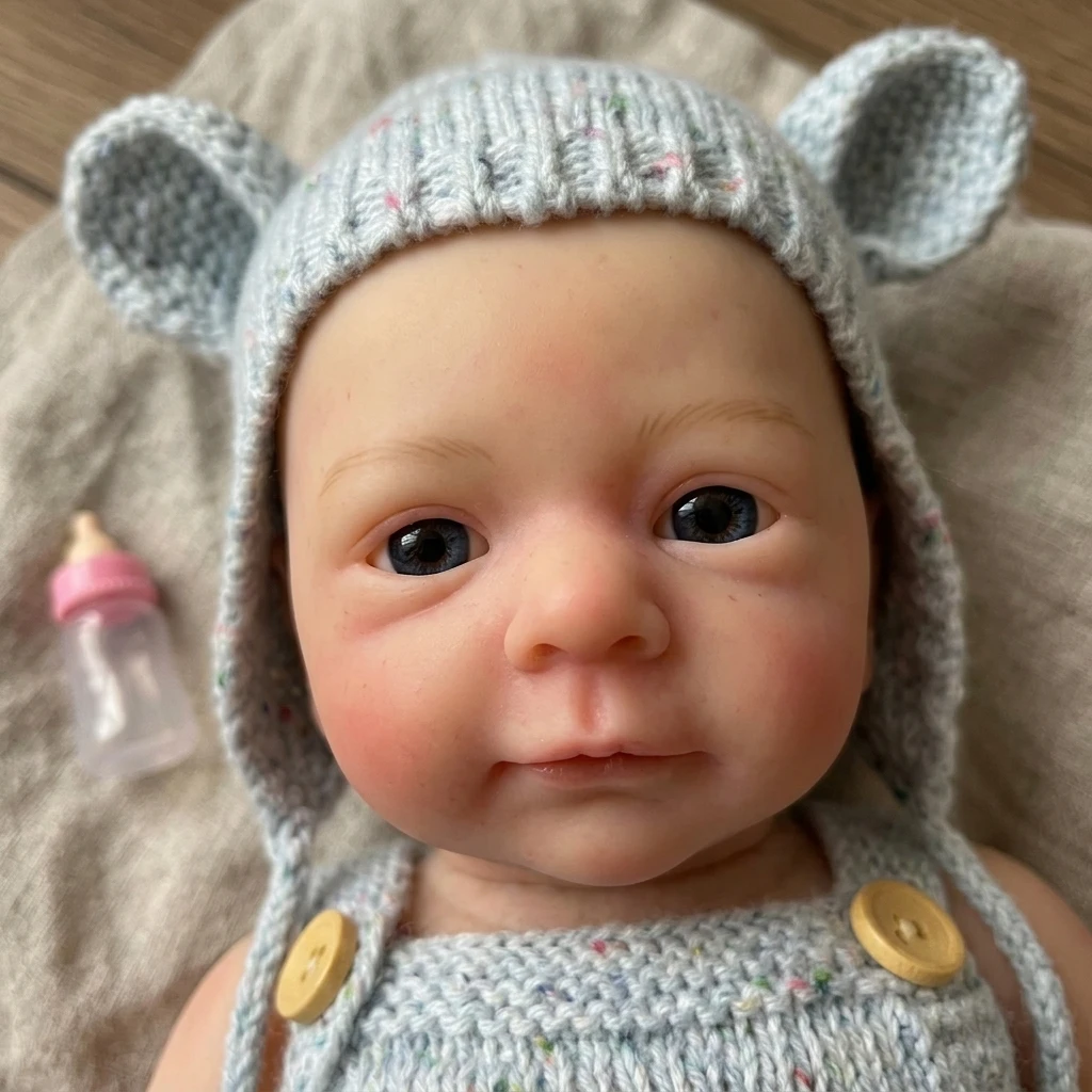13 Inch Soft Touch Silicone Bebe Reborn Doll Cute Baby Awake Reborn Baby Doll For Birthday Gifts