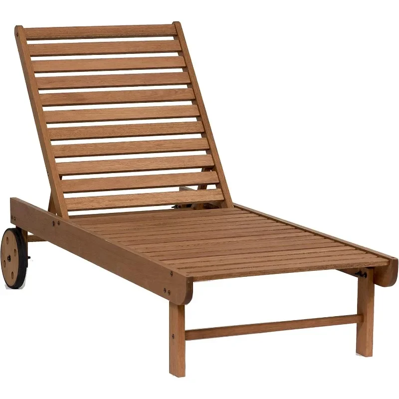 

Garopaba 1-Piece Poolside Chaise Lounger | Eucalyptus Wood | Ideal for Outdoors and Indoors, 72Lx26Wx38H