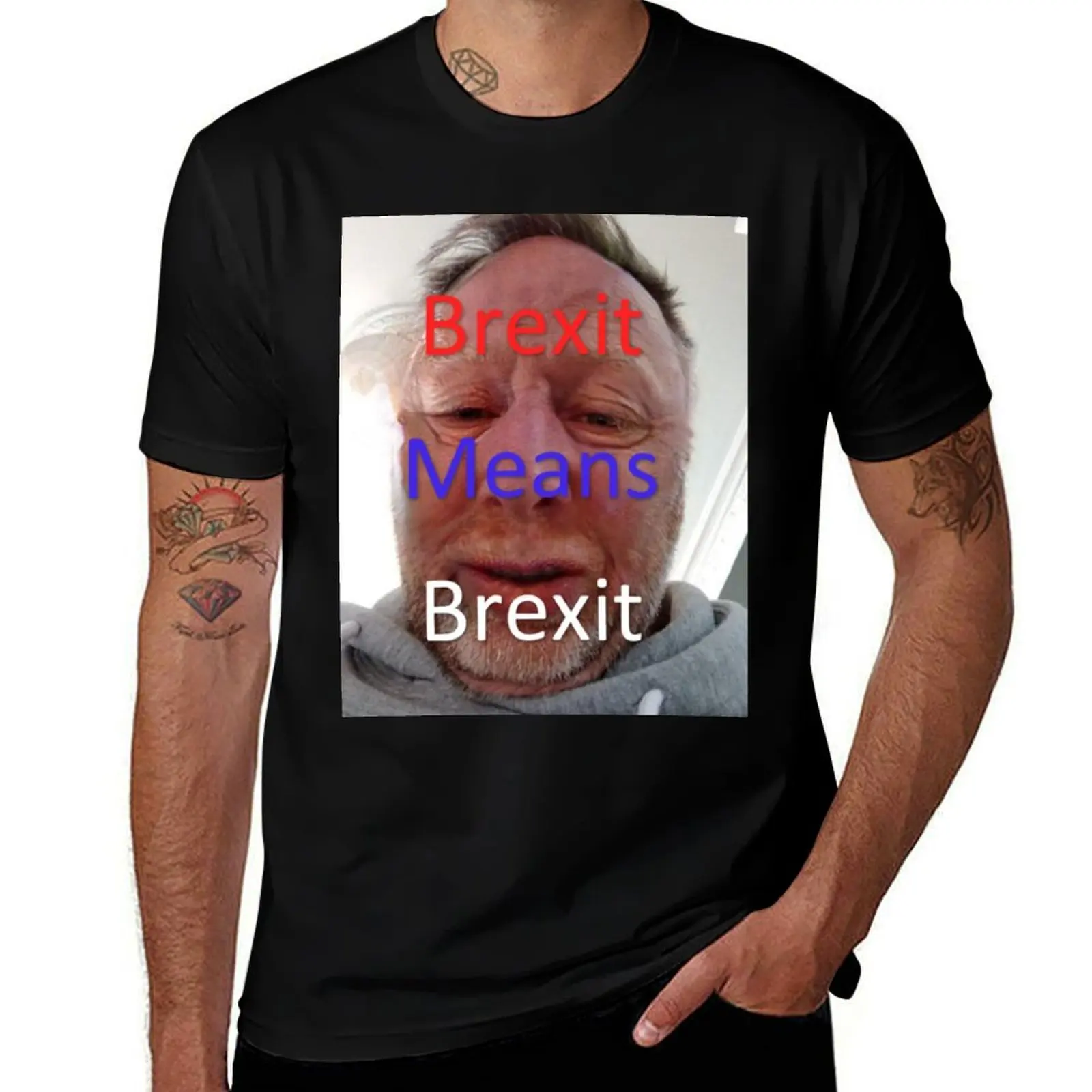 

Brexit T-Shirt man slim for shirts funny man t Brexit fit graphic Means mens shirts Limmy t Face shirts t