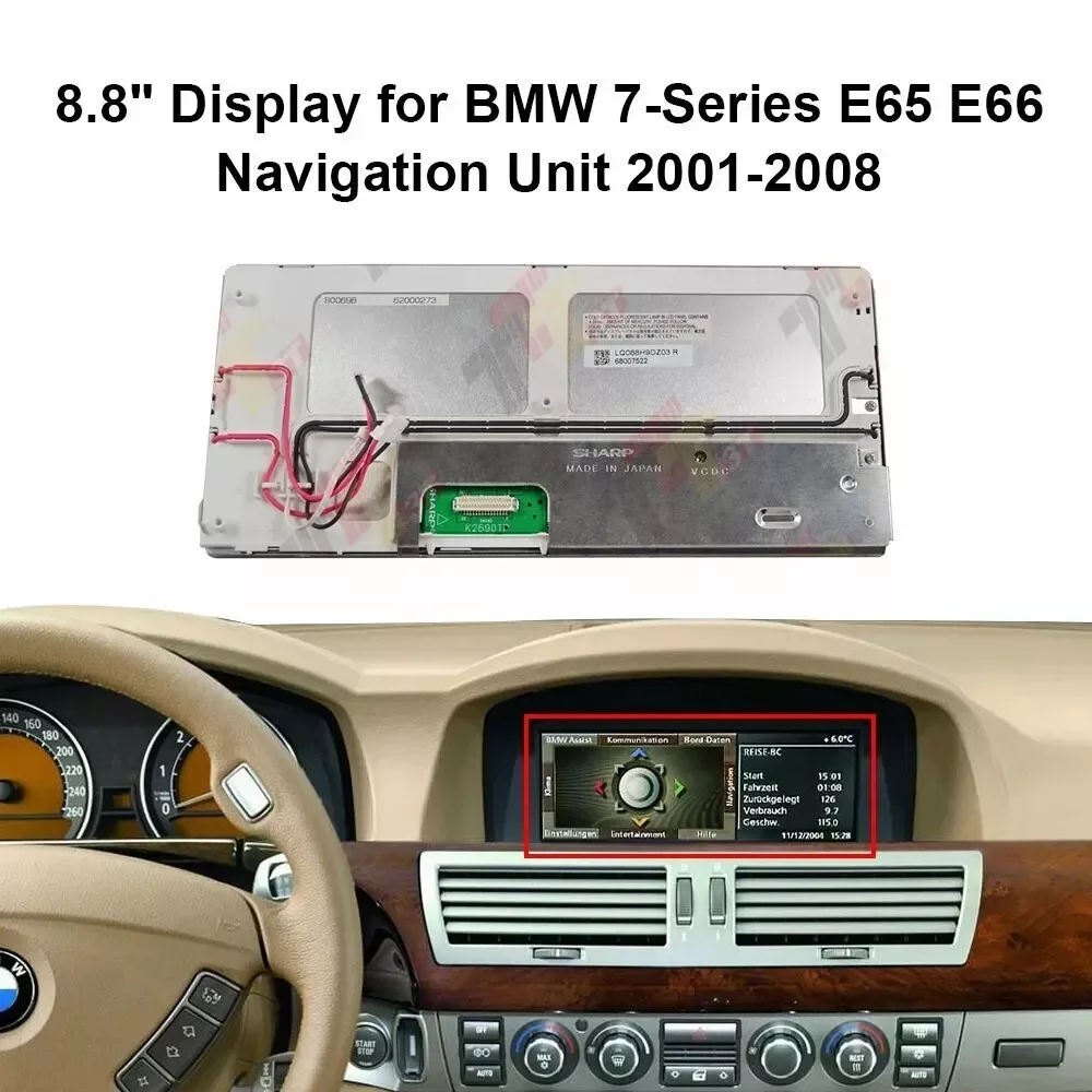 ใหม่ Original NAV GPS LCD 8.8 "จอแสดงผลสําหรับ BMW E90 E91 E60 E61 E63 E64 E65 E66 E70 E71 X5 CIC CCC CID