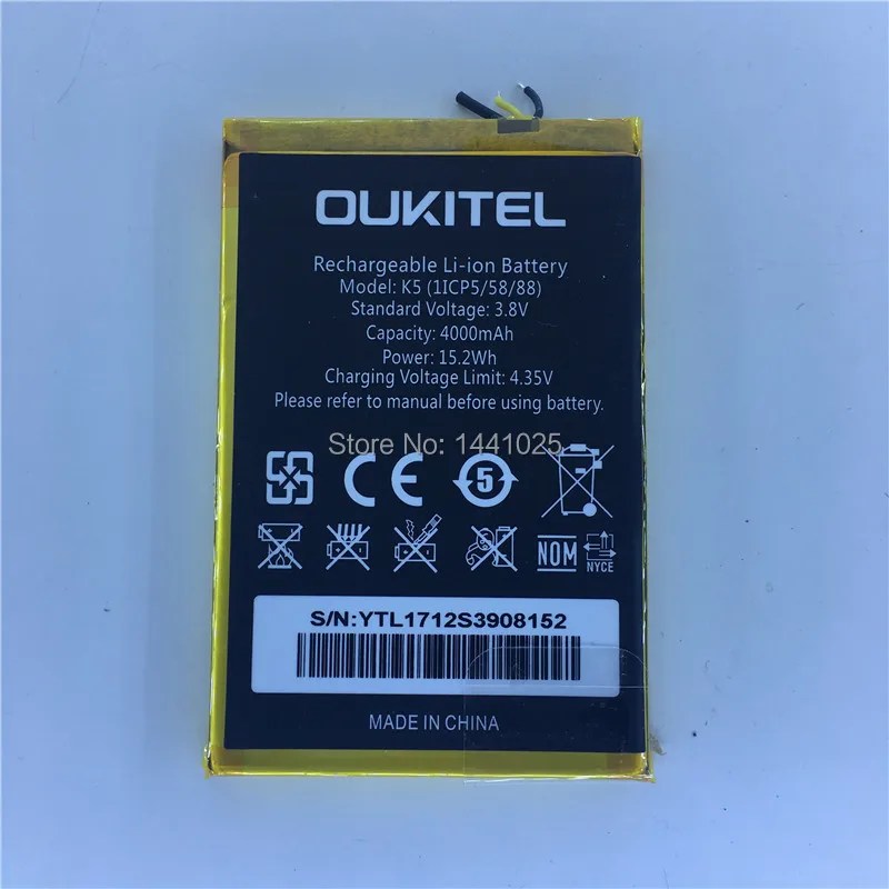 

For OUKITEL K5 battery 4000mAh Long standby time Mobile phone battery High quality for OUKITEL Mobile Accessories