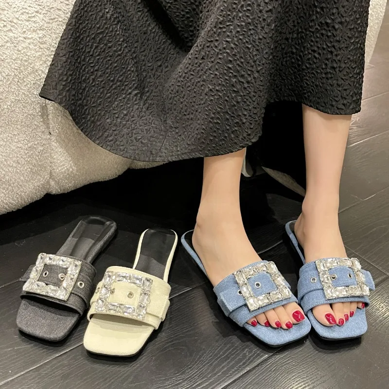 

Ladies Slippers Elegant Summer Shoes Woman Casual Open Toe Flats Beach Slides Women Slipper Sandals Footwear Pantuflas De Mujer