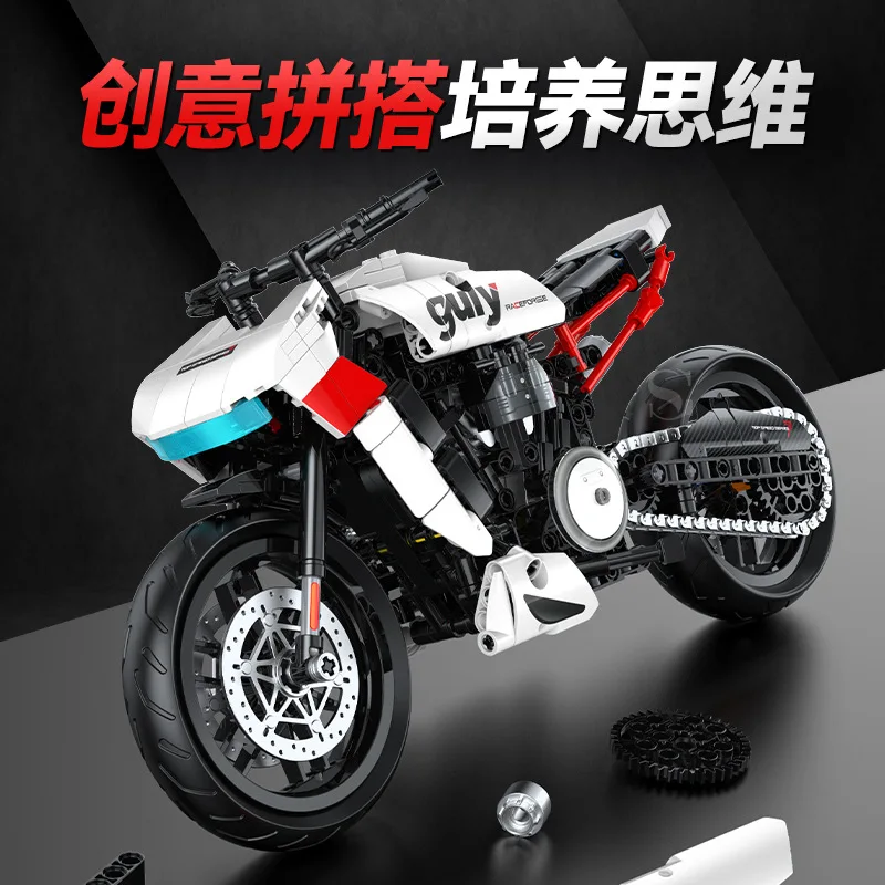

В НАЛИЧИИ MOC Технические 1:8 Строительные блоки для мотоциклов Сборка спортивных автомобилей Кирпичи Игрушки для мальчиков Рождественский подарочный набор