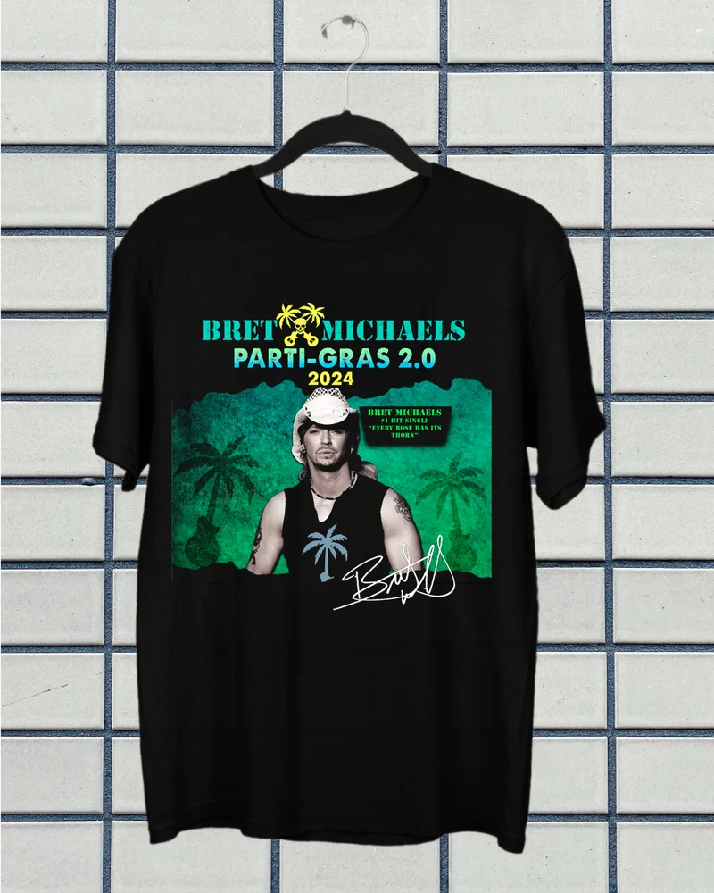 

Новый Популярный Bret Michaels Tour 2024, подарок для футболки фаната TMB2529