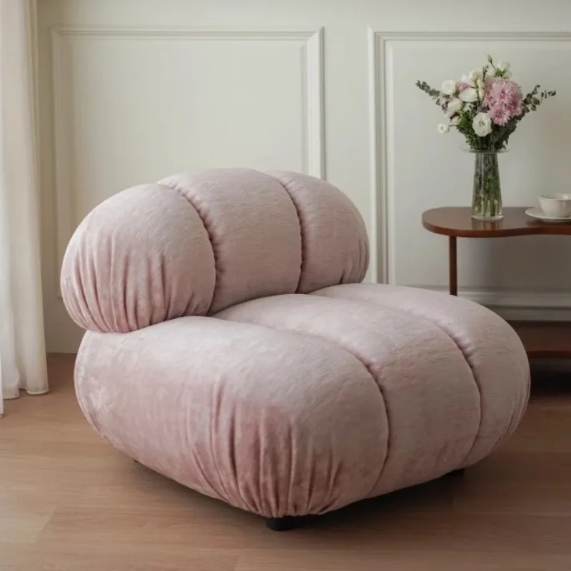 Lazy shell single sofa chair modern creative flannel living room small apartment simple balcony leisure bedroom Italian style