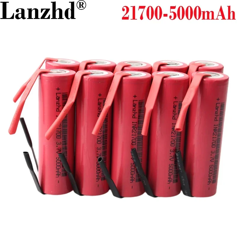 10PCS  3.7V 21700 battery DIY 5000mah 5C batteries lithium  battery for tools Toy flashlight, scooter, LED lamp