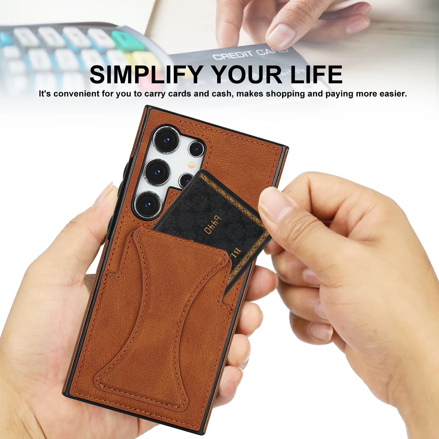 ​Hidden Kickstand Card Slot Leather Case For Samsung Galaxy S26 S25 S24 S23 S22 S20 S21 FE Note 20 Ultra S10 Plus S25 Edge