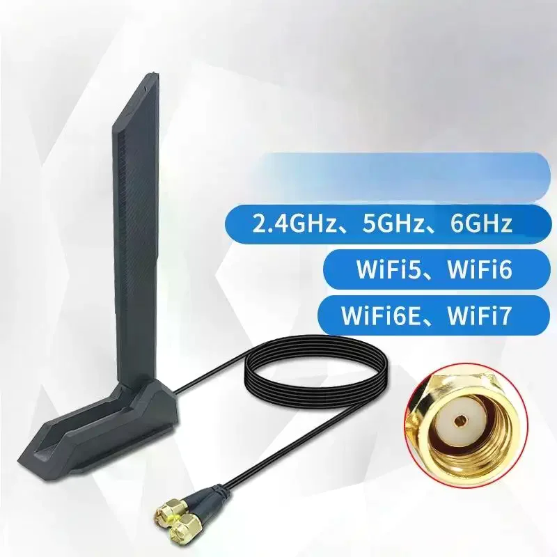 1Pcs Magnetic Foldable 2.4G/5G/6G 12DBi High Gain External Signal Receiver For PCIE Adapter Wireless Router WiFi 6E WiFi Antenna
