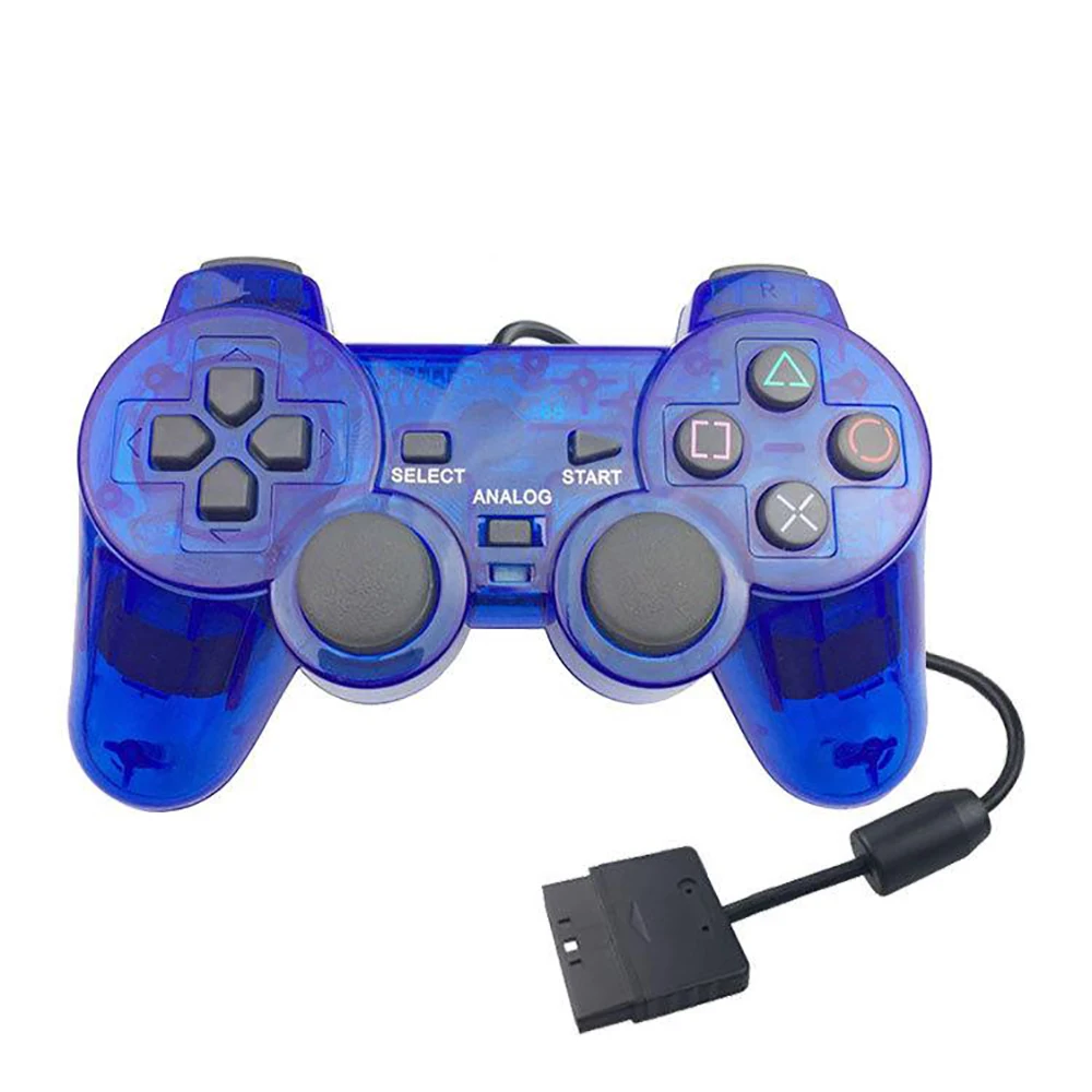 有線接続ダブル振動ゲームコントローラ互換のためPs2プレイステーション2ポータブルジョイスティック制御コンソール