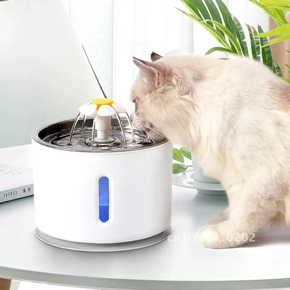 

2.4L Automatic Pet Cat Water Fountain Drinker LED Electric Mute Drop With Water Shipping Pet Bowl USB Dispenser Drinking Feeder