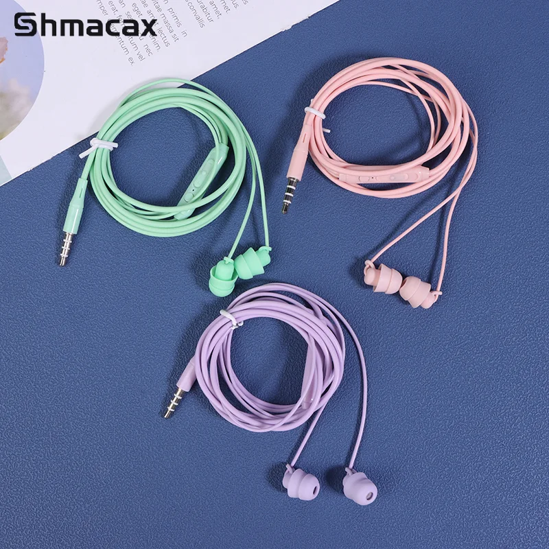 KJ15 Sleep Wired Earphones 3.5mm In-Ear Control Portable Sport Wired Headset With Mic Wired Headphones For Mobile Phones