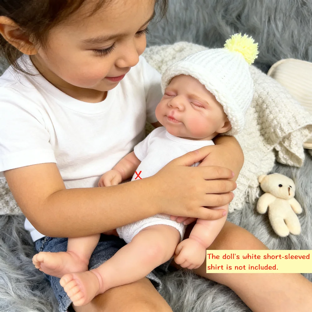 13 Inch All Solid Silicone Reborn Baby Doll Named Pascale Girl Flexible Elastic Soft Adorable Doll Toy Birthday Christmas Gift