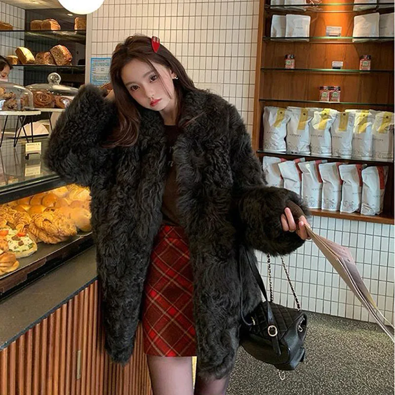 2025 autumn and winter new environmentally friendly fur medium long thick warm fashion small fragrant plush coat
