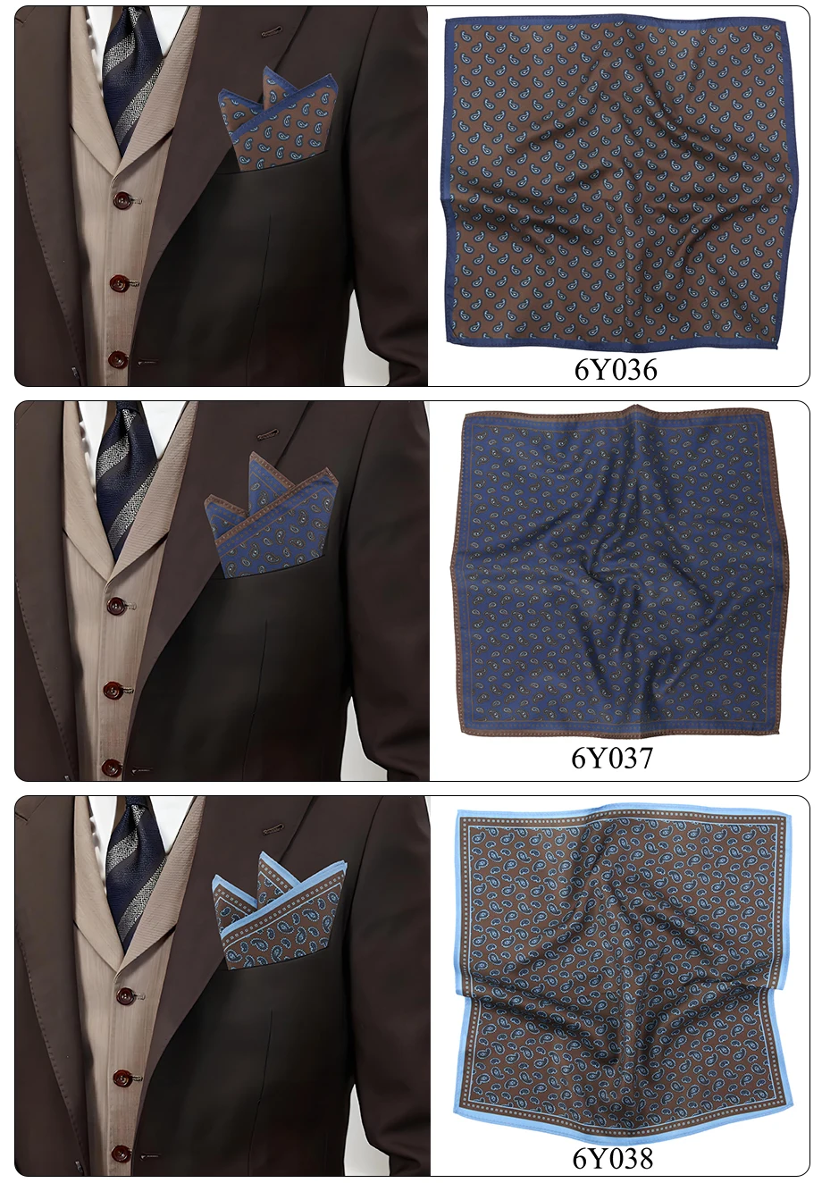 Tailor Smith Herrenanzug-Taschentuch, Einstecktuch für klassische Paisley-Taschentücher, Hochzeit, Business-Accessoires – Detail 7