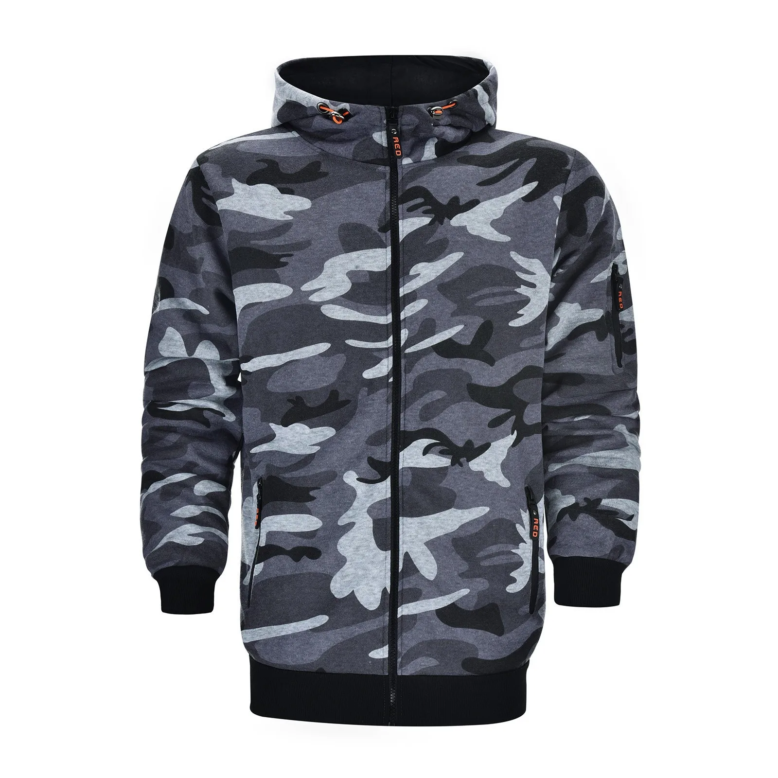 

Men's Casual Fashion Sweater Autumn and Winter Camouflage Hoodie Outerwear Cardigan Zipper Lightweight Hooded Jacket 2024