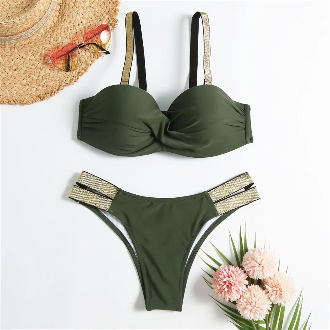 Neuer S - XL BH-Bikini Push-Up-Badeanzug Damen-Bademode Zweiteiliges Bikini-Set mit Cup Bather Badeanzug Schwimmanzug Damen V2310 – Detail 37