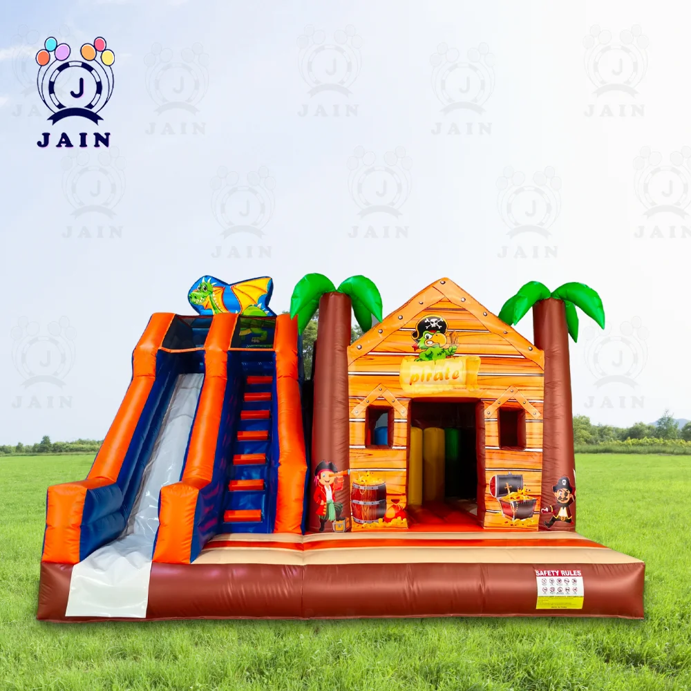 

Giant Pirate Bounce House with Slide, Kids Inflatable Playground Combo, Includes Blower, Great for Parties & Outdoor Fun