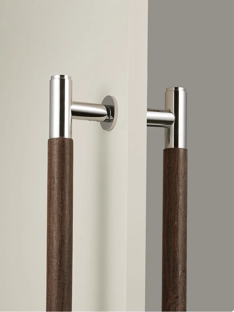 Dooroom Antique Brass Door Double Single Sided Stripe Linear Pull Bar Walnut Wood Gate Glass Door Shower Room Handles