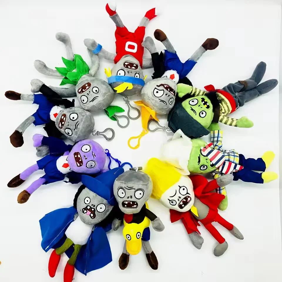 2025 New Style Plants vs Zombies Plush Pendant Cute SunFlower Peashooter Chomper Bag Keychain Decoration Stuffed Doll Kids Gift