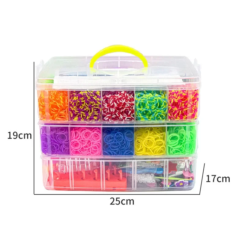 15000 Rainbow Luminous Rubber Bands Set for Children\'s Puzzle DIY Hand Woven Rubber Band Luminous Bracelet Loom